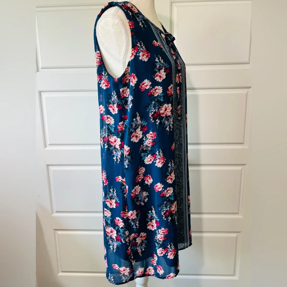 C‎ Floral Print Sleeveless Dress Ladies Summer Casual Sun Dress Medium